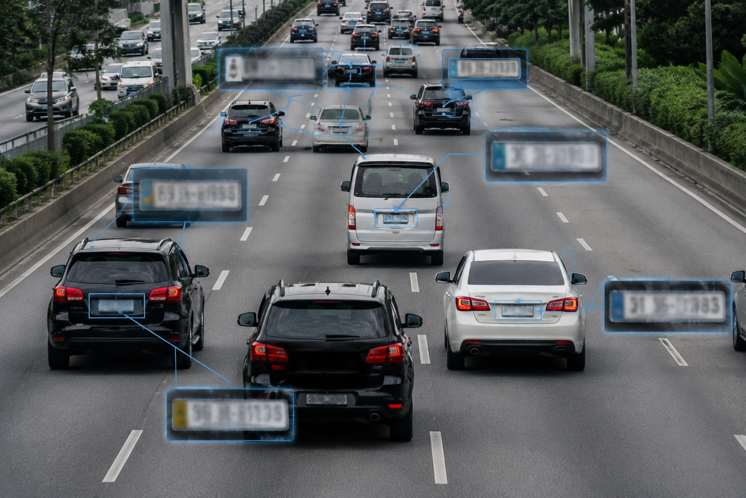 AI license plate blur video