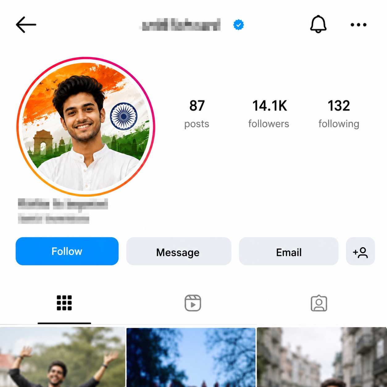 15 August DP Maker – Indian Flag Background for Photo & Video output preview