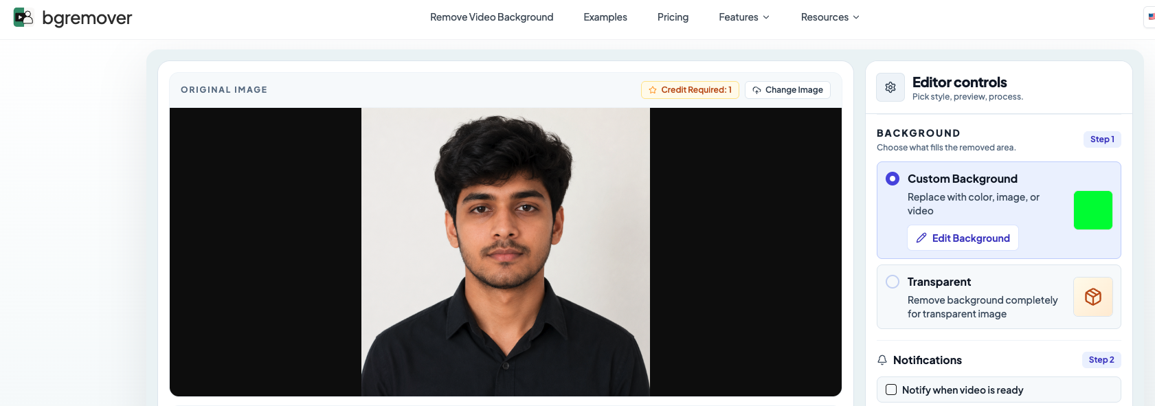 AI background remover for CV and headshot photos