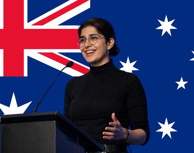 Family photo with AI-added australia flag background using video background editor tool—ready for virtual or australia flag background.