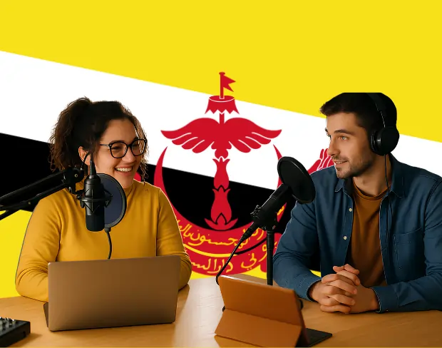 Bulk upload videos for batch brunei flag background addition: man meditating, car, dog, child, auto brunei flag background adder for creators.