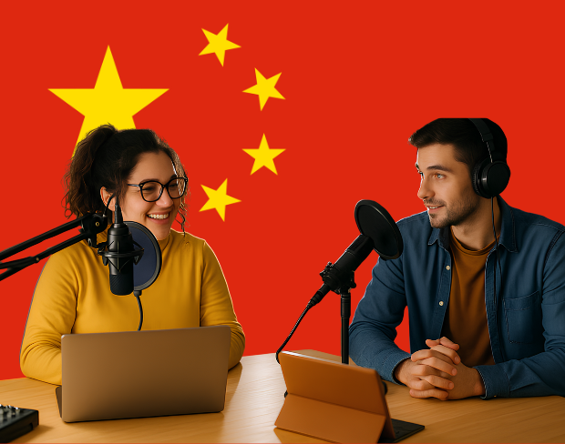 Bulk upload videos for batch china flag background addition: man meditating, car, dog, child, auto china flag background adder for creators.