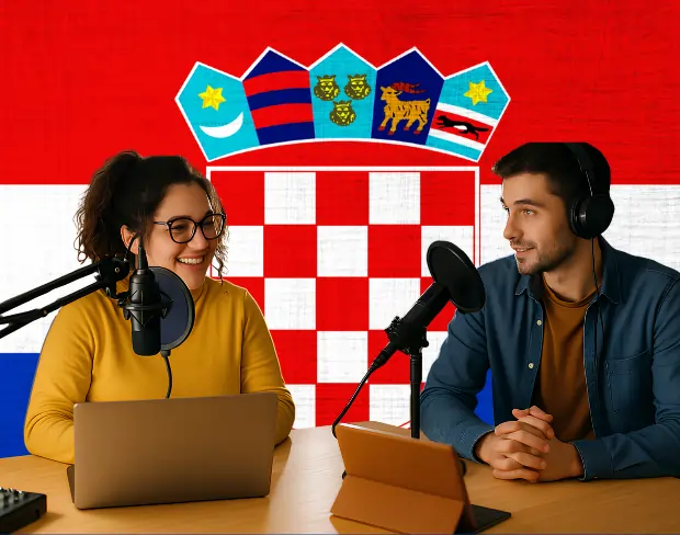 Bulk upload videos for batch croatia flag background addition: man meditating, car, dog, child, auto croatia flag background adder for creators.