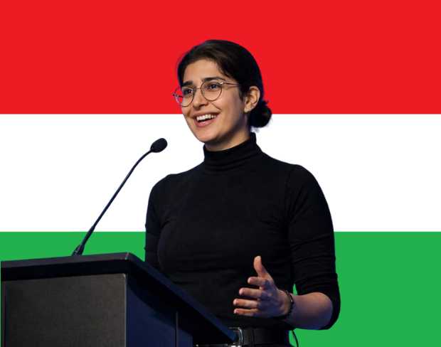 Family photo with AI-added hungary flag background using video background editor tool—ready for virtual or hungary flag background.