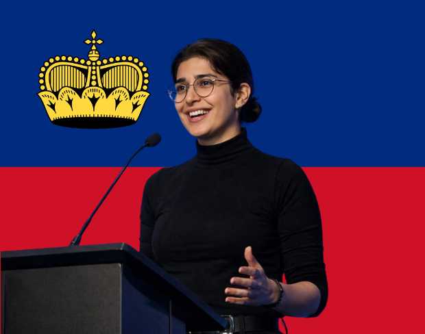 Family photo with AI-added liechtenstein flag background using video background editor tool—ready for virtual or liechtenstein flag background.