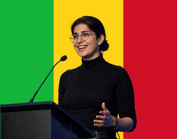 Family photo with AI-added mali flag background using video background editor tool—ready for virtual or mali flag background.