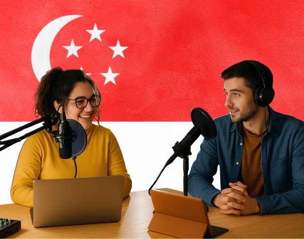 Bulk upload videos for batch singapore flag background addition: man meditating, car, dog, child, auto singapore flag background adder for creators.