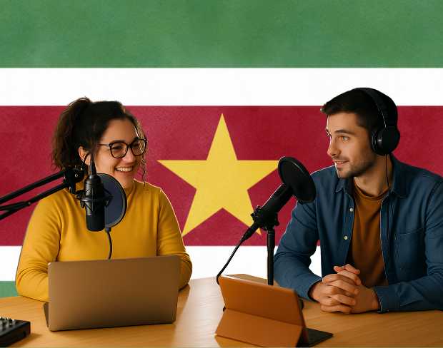 Bulk upload videos for batch suriname flag background addition: man meditating, car, dog, child, auto suriname flag background adder for creators.