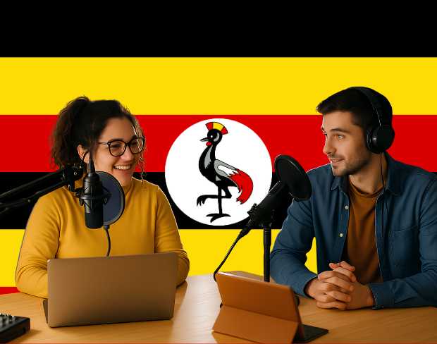 Bulk upload videos for batch uganda flag background addition: man meditating, car, dog, child, auto uganda flag background adder for creators.