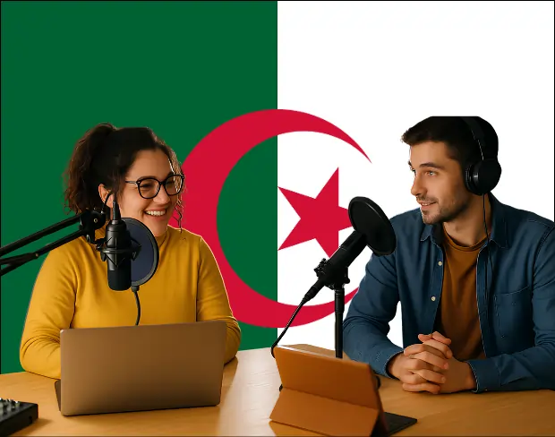 Bulk upload videos for batch algeria flag background addition: man meditating, car, dog, child, auto algeria flag background adder for creators.