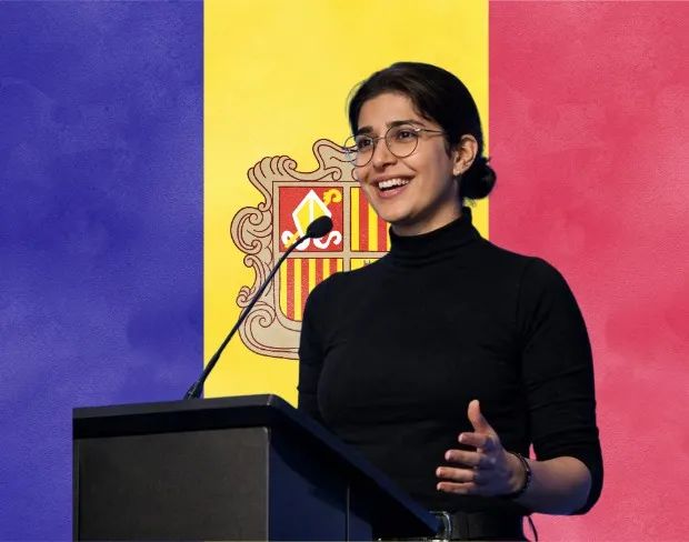 Family photo with AI-added andorra flag background using video background editor tool—ready for virtual or andorra flag background.