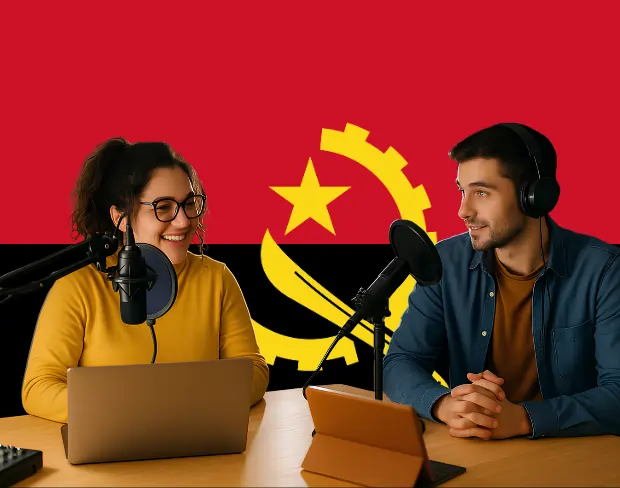 Bulk upload videos for batch angola flag background addition: man meditating, car, dog, child, auto angola flag background adder for creators.