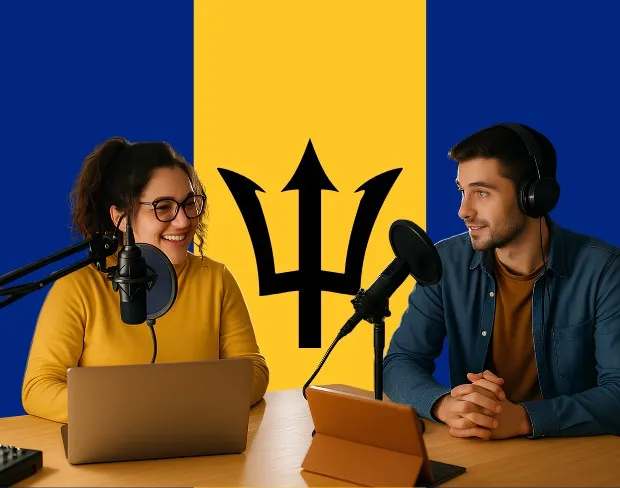 Bulk upload videos for batch barbados flag background addition: man meditating, car, dog, child, auto barbados flag background adder for creators.