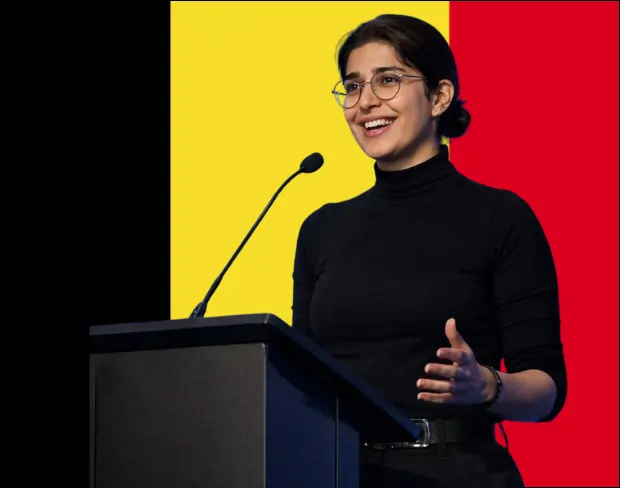 Family photo with AI-added belgium flag background using video background editor tool—ready for virtual or belgium flag background.