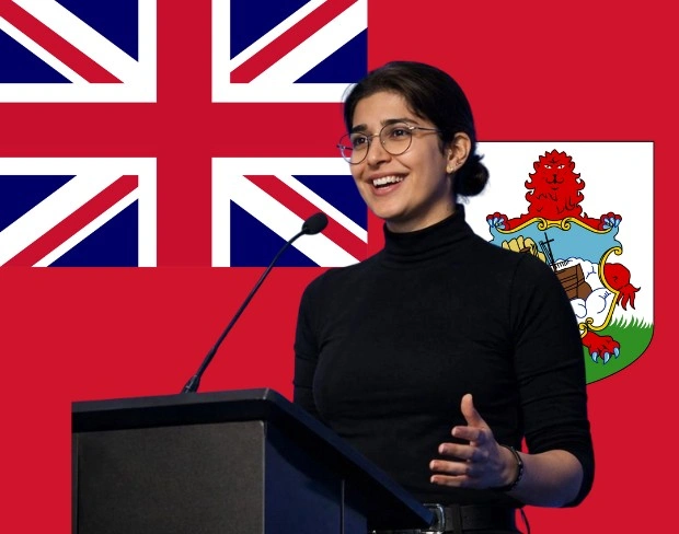 Family photo with AI-added bermuda flag background using video background editor tool—ready for virtual or bermuda flag background.