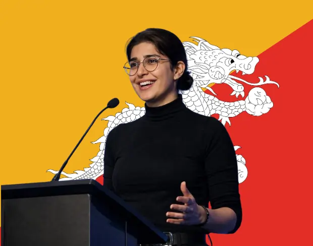 Family photo with AI-added bhutan flag background using video background editor tool—ready for virtual or bhutan flag background.