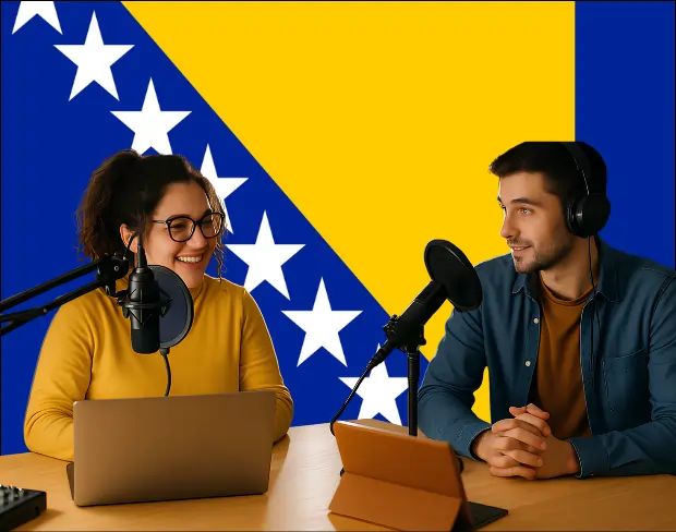 Bulk upload videos for batch bosniaandherzegovina flag background addition: man meditating, car, dog, child, auto bosniaandherzegovina flag background adder for creators.
