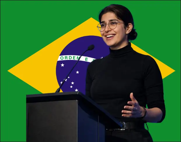Family photo with AI-added brazil flag background using video background editor tool—ready for virtual or brazil flag background.