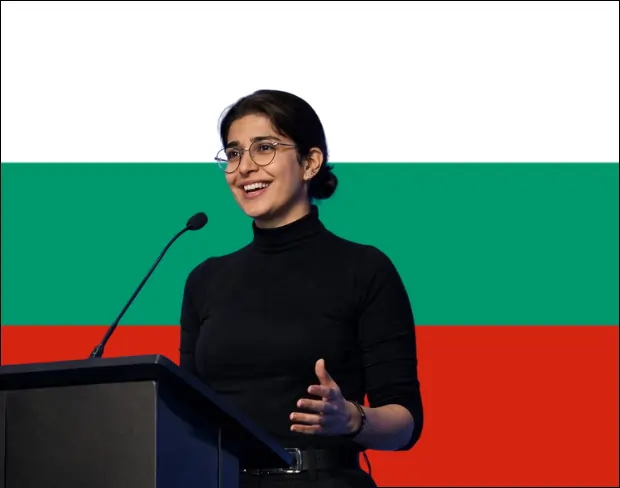 Family photo with AI-added bulgaria flag background using video background editor tool—ready for virtual or bulgaria flag background.