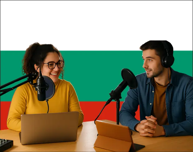 Bulk upload videos for batch bulgaria flag background addition: man meditating, car, dog, child, auto bulgaria flag background adder for creators.