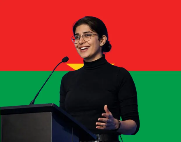 Family photo with AI-added burkinafaso flag background using video background editor tool—ready for virtual or burkinafaso flag background.