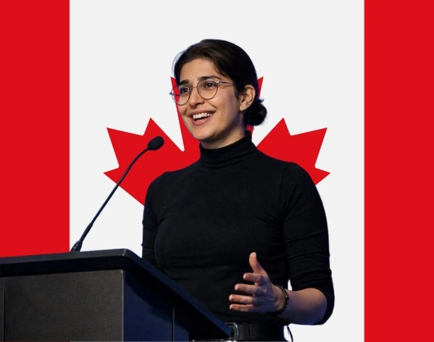 Family photo with AI-added canada flag background using video background editor tool—ready for virtual or canada flag background.