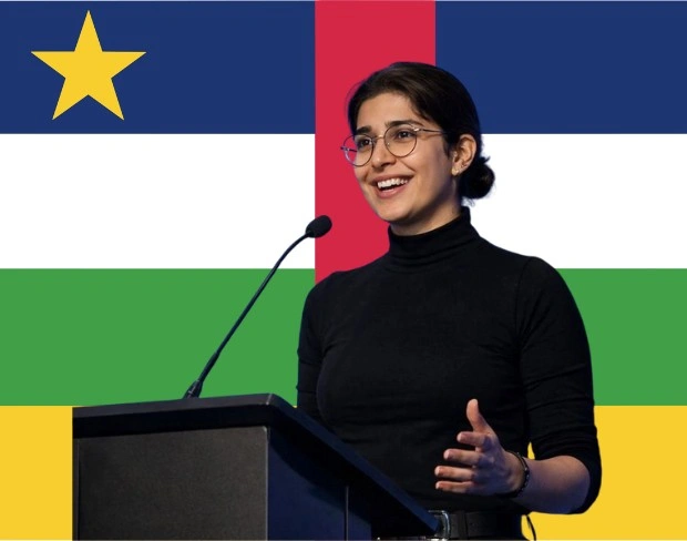Family photo with AI-added centralafricanrepublic flag background using video background editor tool—ready for virtual or centralafricanrepublic flag background.