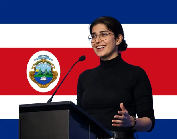 Family photo with AI-added costarica flag background using video background editor tool—ready for virtual or costarica flag background.