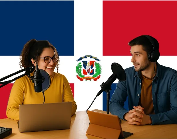 Bulk upload videos for batch dominicanrepublic flag background addition: man meditating, car, dog, child, auto dominicanrepublic flag background adder for creators.