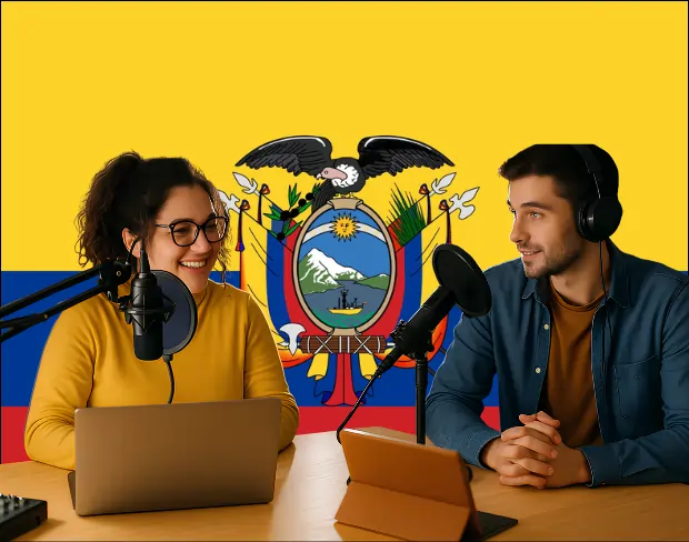 Bulk upload videos for batch ecuador flag background addition: man meditating, car, dog, child, auto ecuador flag background adder for creators.