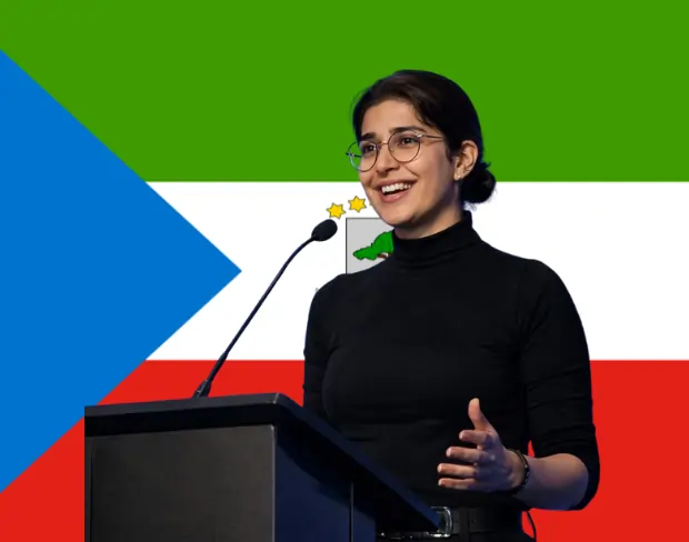 Family photo with AI-added equatorialguinea flag background using video background editor tool—ready for virtual or equatorialguinea flag background.