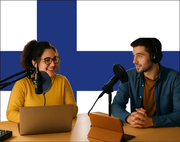 Bulk upload videos for batch finland flag background addition: man meditating, car, dog, child, auto finland flag background adder for creators.