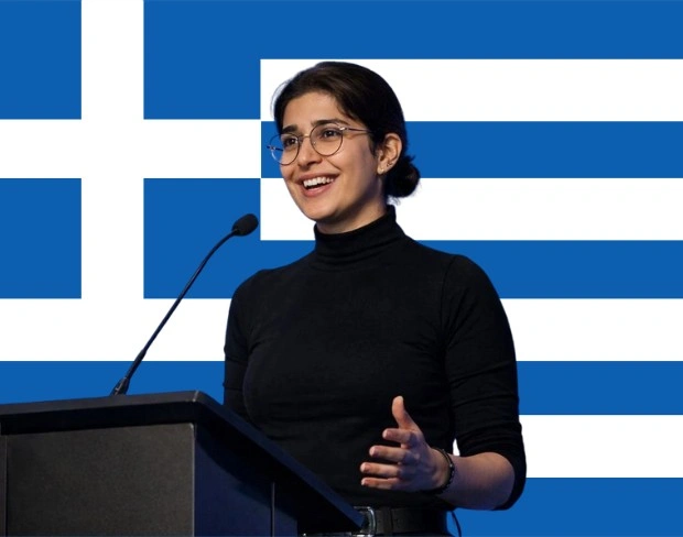 Family photo with AI-added greece flag background using video background editor tool—ready for virtual or greece flag background.