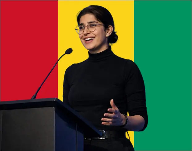 Family photo with AI-added guinea flag background using video background editor tool—ready for virtual or guinea flag background.