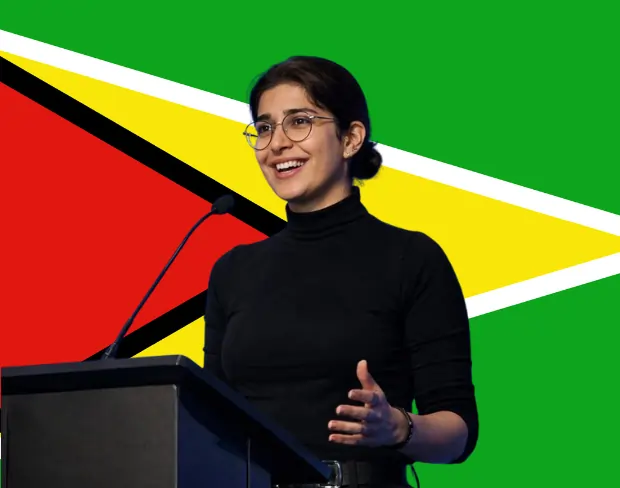 Family photo with AI-added guyana flag background using video background editor tool—ready for virtual or guyana flag background.
