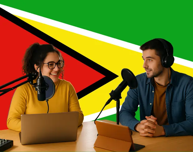 Bulk upload videos for batch guyana flag background addition: man meditating, car, dog, child, auto guyana flag background adder for creators.