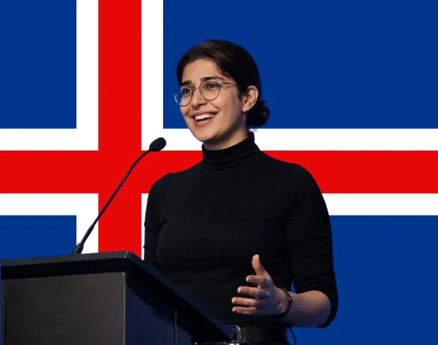 Family photo with AI-added iceland flag background using video background editor tool—ready for virtual or iceland flag background.