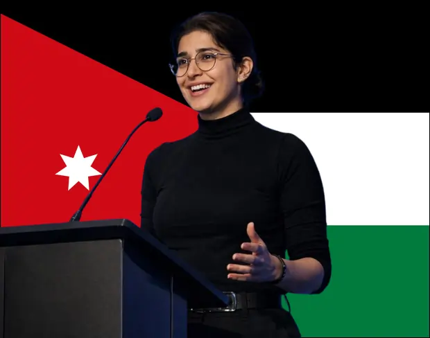 Family photo with AI-added jordan flag background using video background editor tool—ready for virtual or jordan flag background.