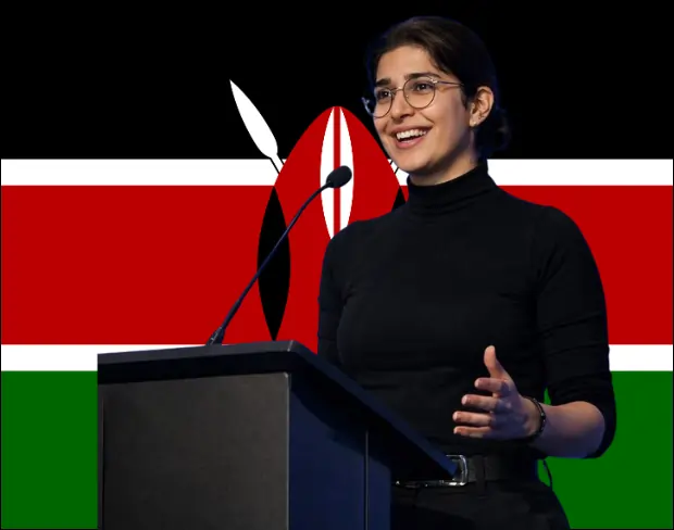 Family photo with AI-added kenya flag background using video background editor tool—ready for virtual or kenya flag background.