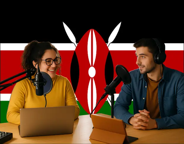 Bulk upload videos for batch kenya flag background addition: man meditating, car, dog, child, auto kenya flag background adder for creators.