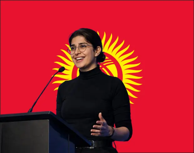 Family photo with AI-added kyrgyzstan flag background using video background editor tool—ready for virtual or kyrgyzstan flag background.