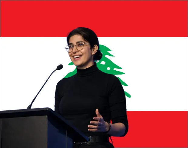 Family photo with AI-added lebanon flag background using video background editor tool—ready for virtual or lebanon flag background.