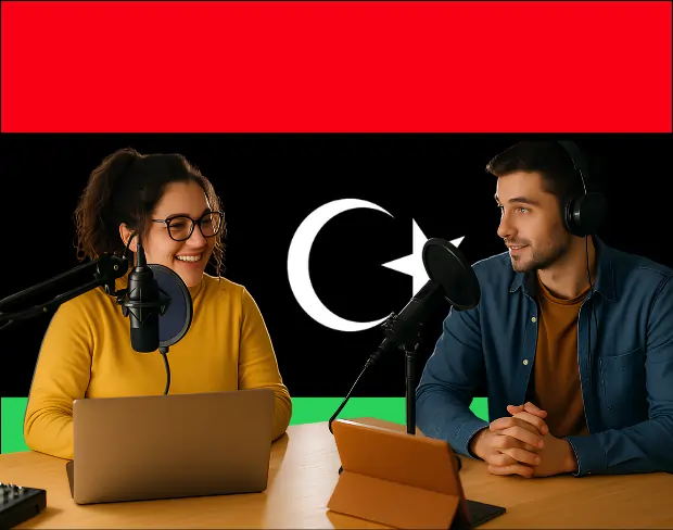 Bulk upload videos for batch libya flag background addition: man meditating, car, dog, child, auto libya flag background adder for creators.