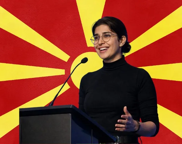 Family photo with AI-added northmacedonia flag background using video background editor tool—ready for virtual or northmacedonia flag background.