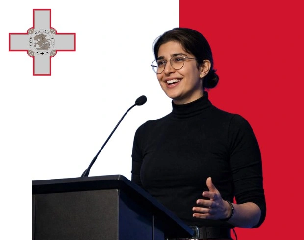Family photo with AI-added malta flag background using video background editor tool—ready for virtual or malta flag background.