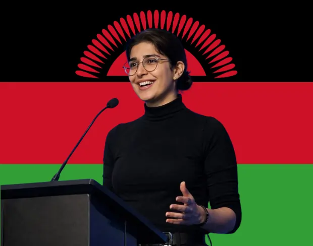 Family photo with AI-added malawi flag background using video background editor tool—ready for virtual or malawi flag background.