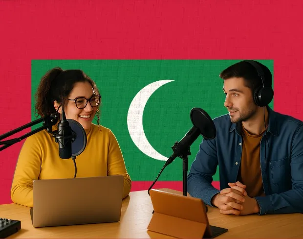 Bulk upload videos for batch maldives flag background addition: man meditating, car, dog, child, auto maldives flag background adder for creators.