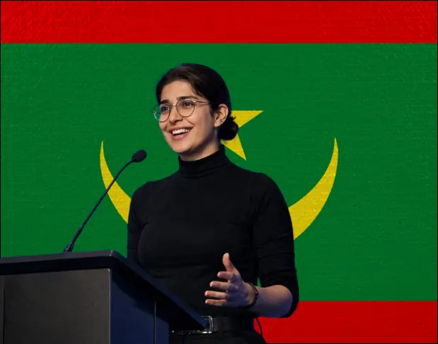 Family photo with AI-added mauritania flag background using video background editor tool—ready for virtual or mauritania flag background.