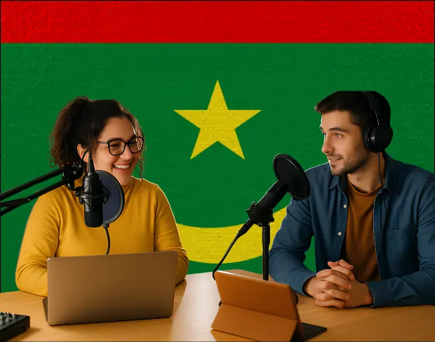 Bulk upload videos for batch mauritania flag background addition: man meditating, car, dog, child, auto mauritania flag background adder for creators.