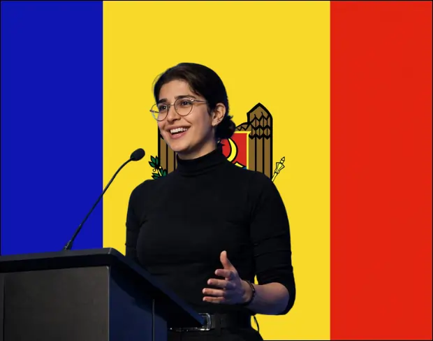 Family photo with AI-added moldova flag background using video background editor tool—ready for virtual or moldova flag background.